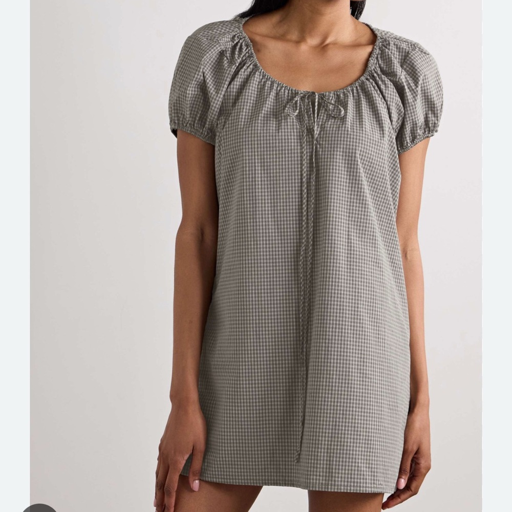 Deiji Studios Gingham Mini Dress - Gray